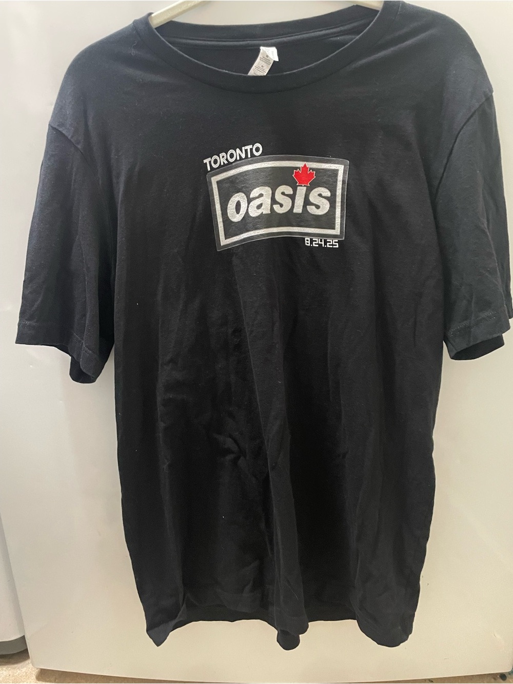 Oasis Toronto Black Graphic T-Shirt 2025 tour rock band